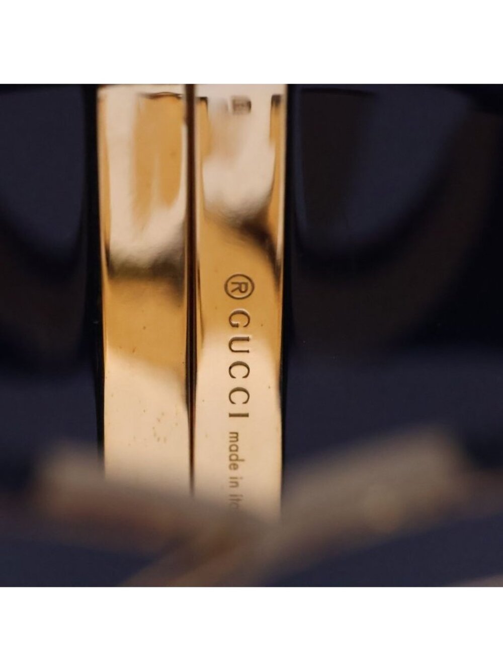 Gucci Interlocking Bangle Bracelet Blue Gold Plated - Picture 5 of 6